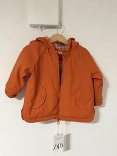 【新品未使用品】ZARA オレンジ 防水ジャケットのサムネイル
