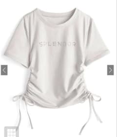 ラインストーンロゴサイドドロストTシャツ[pm876] オフホワイトのサムネイル