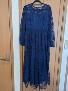 SHEIN ネイビー レース ロングワンピース XLのサムネイル
