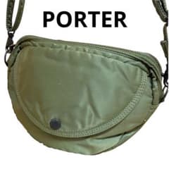 美品 廃盤品 PORTER タンカー ショルダーバッグ ハーフムーン カーキ 
