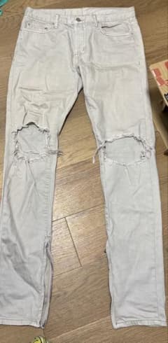 ホワイト ダメージスキニージーンズのサムネイル