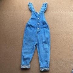 ZARA 肩フリル　デニム　サロペット　オーバーオール　104cmのサムネイル