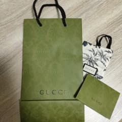 GUCCI ショッパー 袋 緑 エンボス加工 カード付きのサムネイル
