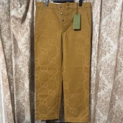 グッチ　gucci コットン　キャメル　パンツ　GG 新品未使用 GUCCI グッチ GGジャガード コットン パンツ キャメル