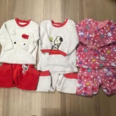 女の子 女児 パジャマ3着 キティ スヌーピー 90〜95センチ まとめ売りのサムネイル