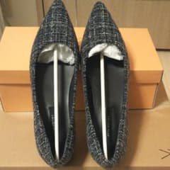 ☆ももも様専用☆ブラックツイード パンプス(ヒール2.5センチ)のサムネイル