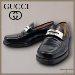 GUCCI】レザーローファー シルバー金具 ブラック 35.5 【A292】 - メルカリ