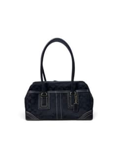 COACH コーチ シグネチャー ハンドバッグ ブラックゴールド金具 最終値下げのサムネイル
