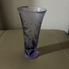 ガラス製 花瓶 フラワーベース パープルのサムネイル
