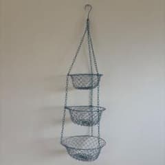 3段 ハンギングバスケット ワイヤーバスケット 吊り下げ収納 レトロ