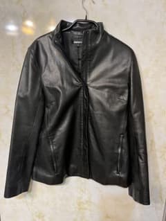 週末300円　DKNY ラムレザージャケット 羊革 本革 ブラック 黒 サイズ4のサムネイル