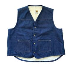 Carhartt 80's USA製 裏地ボア 濃紺デニム ベスト サイズ XL