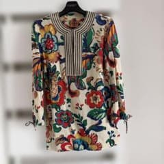 トリーバーチ TORY BURCH 花柄 チュニック XS 七分袖 - メルカリ