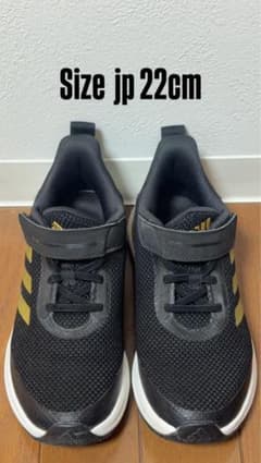 adidas キッズ スニーカー ブラック ゴールド 22cmのサムネイル
