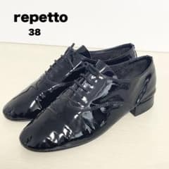repetto zizi ジジ レースアップシューズ エナメル 黒 38 - メルカリ