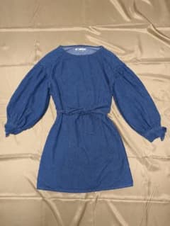 ZARA デニムワンピース ウエストリボン付きのサムネイル