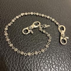ウォレットチェーン ボールチェーン ネックレス クリップ シルバー