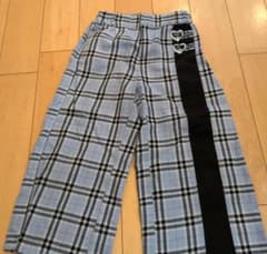 チェック柄 ロングパンツ ハートバックル付きのサムネイル