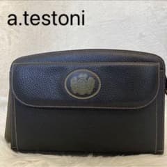 [Excellent Condition] a.testoni Second Bag, Genuine Leather, Strap, A.testoni