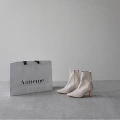 新品未使用】Aimeine エメイン ポインテッドトゥショートブーツ オフ L 