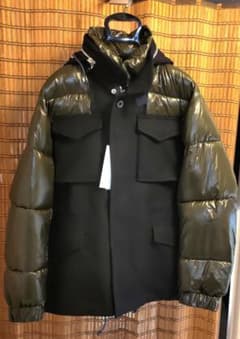 心斎橋パルコ限定 SACAI サカイ パファージャケット　カーキ×ブルー 心斎橋パルコ限定 SACAI サカイ パファージャケット カーキ×ブルー