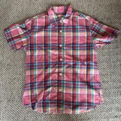 THE NORTH FACE 半袖チェックシャツ ピンク系 キッズMサイズのサムネイル