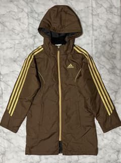adidas ブラウン 中綿コート フード付き　キッズ　150cmのサムネイル