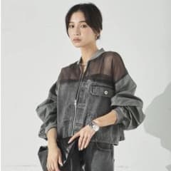 Esica エシカ デニムコンビネーションブルゾン グレー - メルカリ