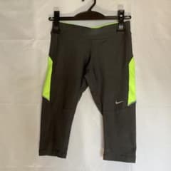 NIKE ランニング　カプリタイツ　蛍光イエロー　黒　Dri -FIT XSのサムネイル