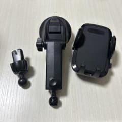 スマホスタンド スマートフォンホルダー 吸盤式 ブラック 車用 送風口兼用のサムネイル