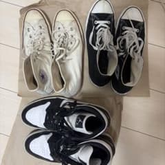 AJmid コンバース　白／黒　三足セットのサムネイル