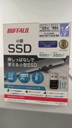 【新品未開封】BUFFALO外付けSSD 1TB SSD-PST1-OU3-BAのサムネイル