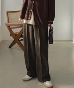 soerte カラーワイドスラックスパンツ　3のサムネイル