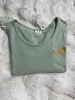 ROXY 半袖 Tシャツ パステルグリーン 刺繍ロゴのサムネイル