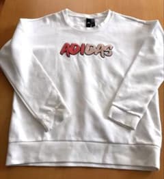 adidas ロゴ スウェット トレーナー ホワイト レディース M OTのサムネイル