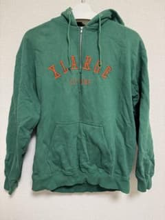 XLARGE グリーン フロントジップ パーカーのサムネイル