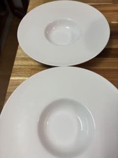KANESUZU製ワイドリム皿29cm5枚セット 洋食器 ワイドリム 平型スープ皿 大皿 28.5cm 白い食器 日本製