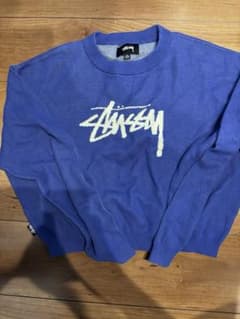 STUSSY ステューシー ニット ブルー ロゴのサムネイル