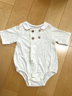【moimoln】短袖ロンパース 白地 小さなドットのサムネイル