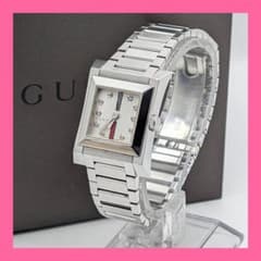 GUCCI グッチ 111L ダイヤ10P レディース腕時計 スクエア 稼働品 