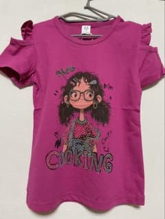 女の子 Tシャツ パープル 140cm ラインストーン キラキラ 紫 かわいいのサムネイル