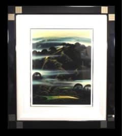 真作　アイベン・ロール　「霧のかかった山々」サイン入り　アイベン・アール 真作 アイベン・ロール 「霧のかかった山々」サイン入り アイベン