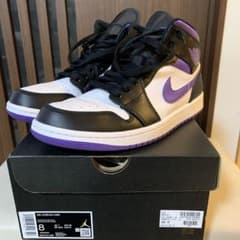 AIR JORDAN 1 MID BLACK/DARK IRIS-WHITEのサムネイル