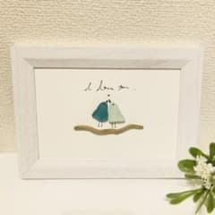 本日限定‼️⭐️【♡幸せの青い鳥♡】⭐️シーグラスアート⭐️北欧　流木のサムネイル