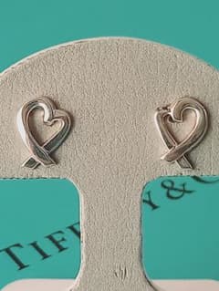 美品 TIFFANY ティファニー ラビングハート シルバーピアス