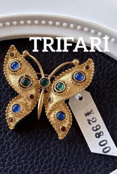 希少！TRIFARI バタフライ ヴィンテージブローチタグ付F31 希少！TRIFARI バタフライ ヴィンテージブローチタグ付F31 - メルカリ