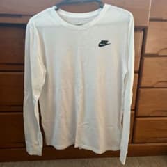 NIKE ナイキ ワンポイント 長袖 Tシャツ カットソー ロンT 白 L メ…のサムネイル