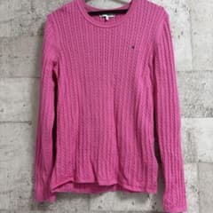TOMMY HILFIGER ピンク ケーブルニット M