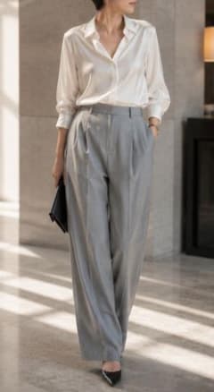 6(ROKU) UNITED ARROWS 옥스포드 탁 팬츠 블루