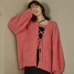 mideal ミックスカラーレースアップ カーディガンのサムネイル